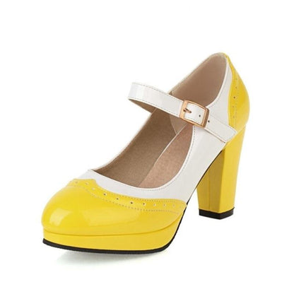 Chaussure Vintage Femme Pin Up Jaune - Louise Vintage