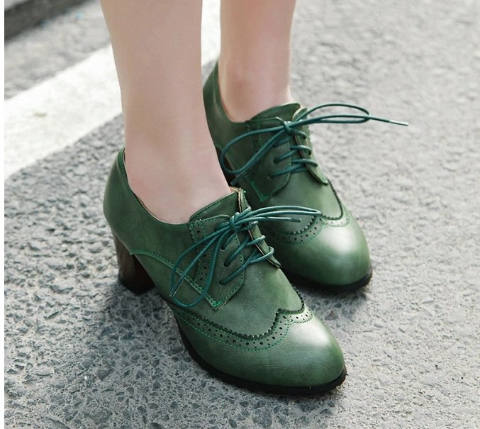 Chaussures des Années 50 Vertes - Louise Vintage