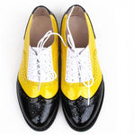 Chaussures Oxford Femme Jaune Noir Blanc - Louise Vintage