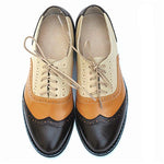 Chaussures Oxford Femme Marron Beige Noir - Louise Vintage