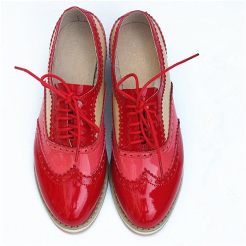 Chaussures Oxford Femme Rouge Rose - Louise Vintage