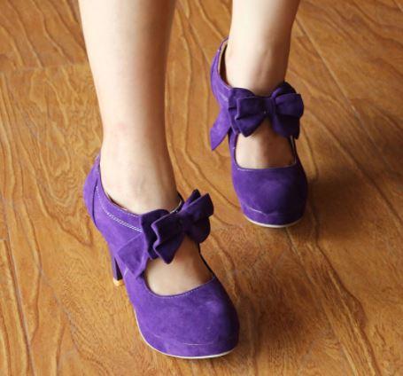 Chaussures Pin Up Années 50 Violet - Louise Vintage