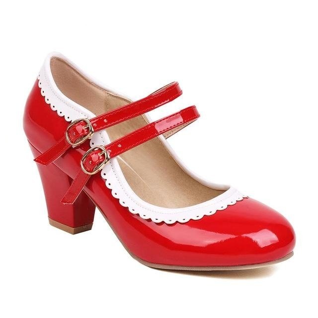 Chaussures Pin Up Couture Rouge - Louise Vintage