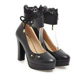 Chaussures Pin Up Fleurs Noir - Louise Vintage