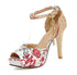 Chaussures Pin Up Fleurs Rouge - Louise Vintage