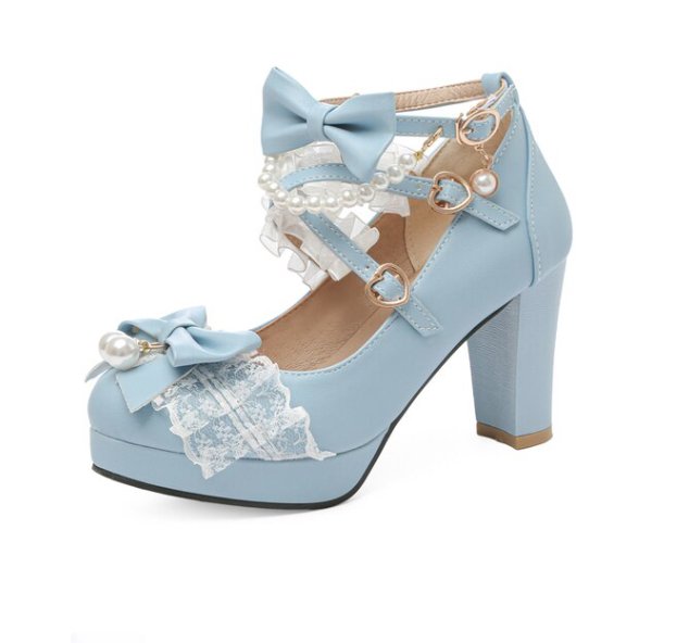 Chaussures Pin Up Mary Jane Bleu - Louise Vintage