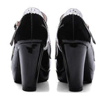 Chaussures Pin Up Noeud Noir - Louise Vintage