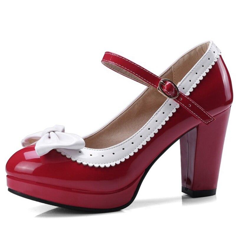 Chaussures Pin Up Noeud Rouge - Louise Vintage