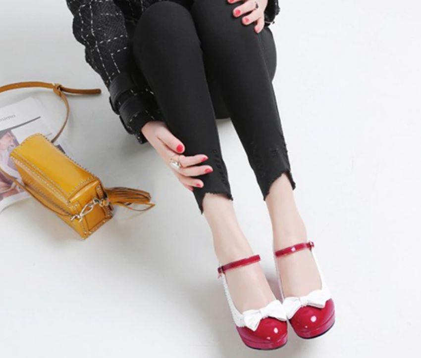 Chaussures Pin Up Noeud Rouge - Louise Vintage