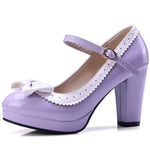 Chaussures Pin Up Noeud Violet - Louise Vintage