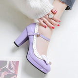 Chaussures Pin Up Noeud Violet - Louise Vintage