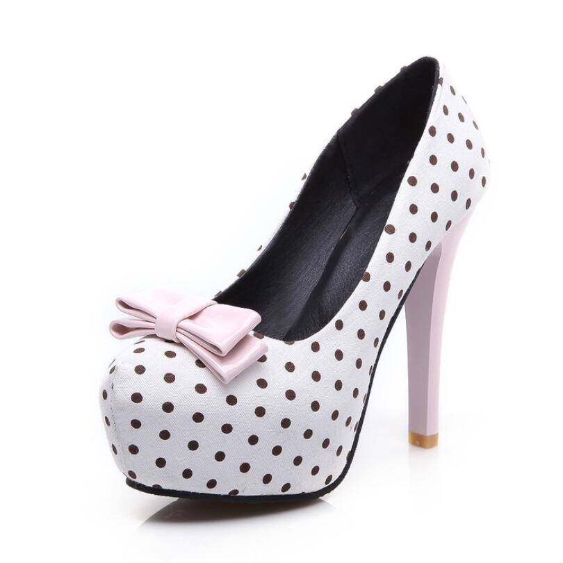 Chaussures Pin Up Pois Blanc - Louise Vintage
