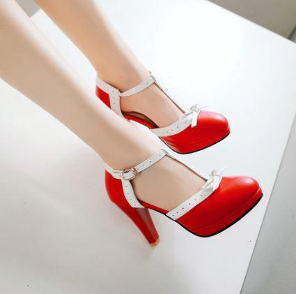 Chaussures Pin Up Rouges - Louise Vintage