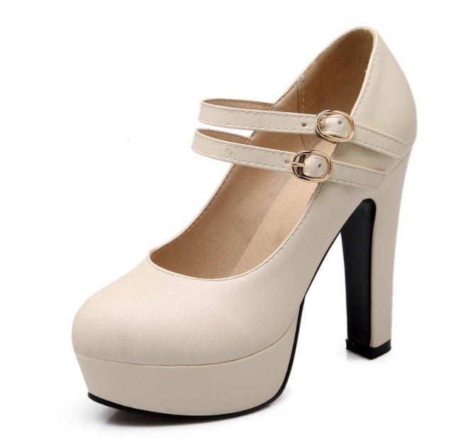 Chaussures Pin Up Sexy Beige - Louise Vintage