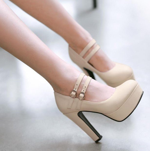 Chaussures Pin Up Sexy Beige - Louise Vintage