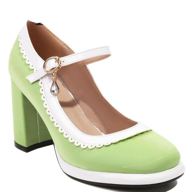 Chaussures Pin Up Vert Fleurs - Louise Vintage