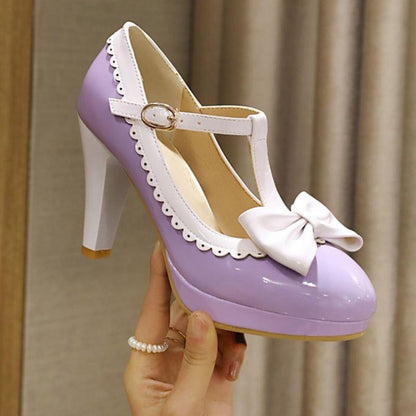 Chaussures Plateforme Vintage Violet - Louise Vintage