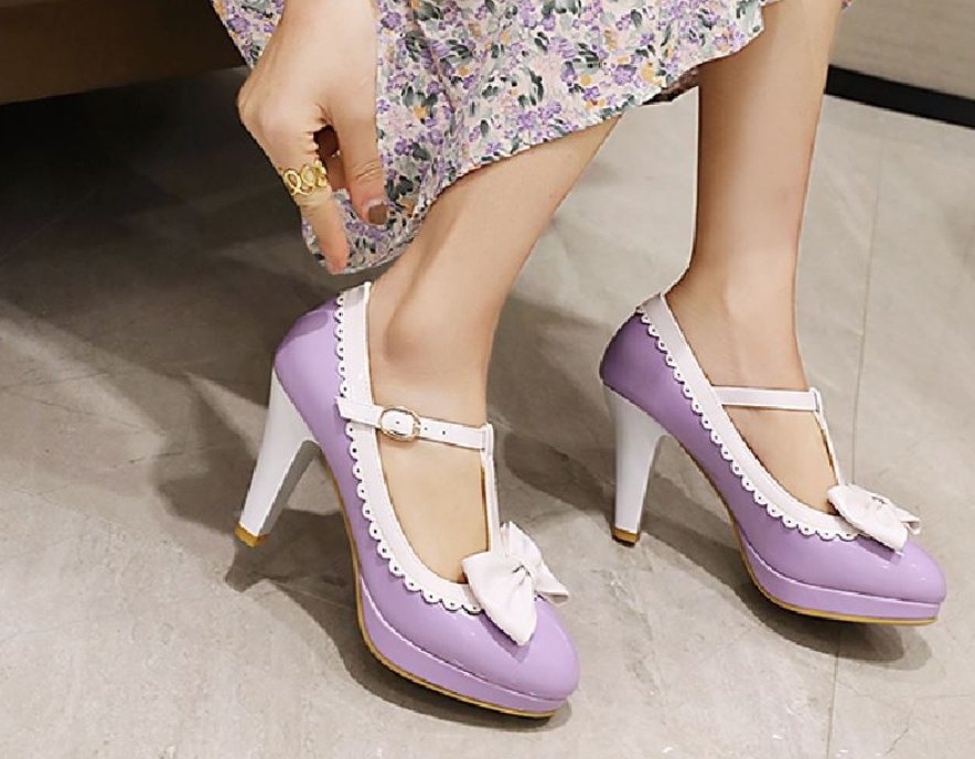 Chaussures Plateforme Vintage Violet - Louise Vintage