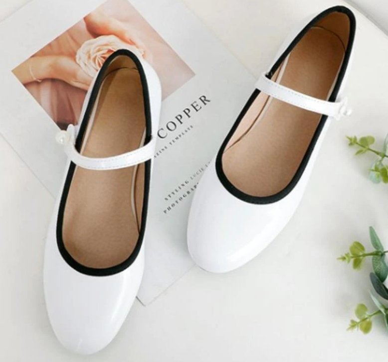 Chaussures Plates Vintage Blanches - Louise Vintage