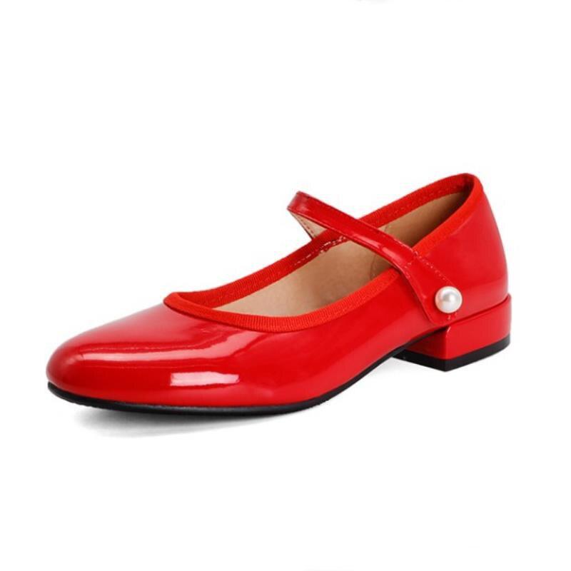 Chaussures Plates Vintage Rouge - Louise Vintage