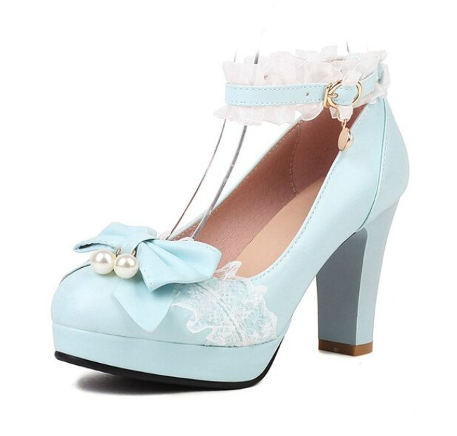 Chaussures Rétro Mariage Chic Bleu - Louise Vintage