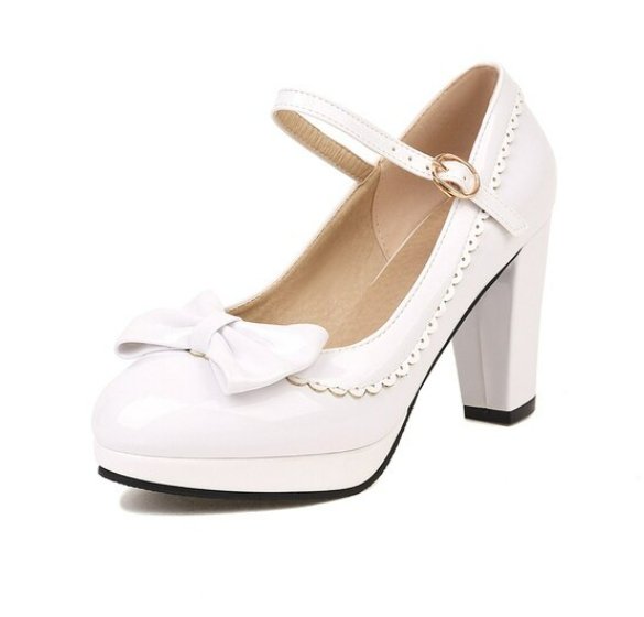 Chaussures Rétro Pin-Up Blanc Beige - Louise Vintage