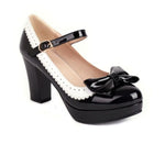 Chaussures Rétro Pin-Up Noir Blanc - Louise Vintage