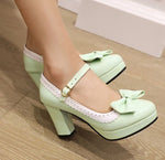 Chaussures Rétro Pin-Up Vert Blanc - Louise Vintage