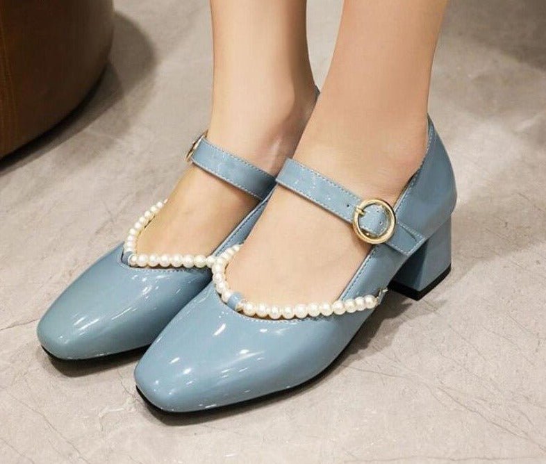 Chaussures Rétro Vintage Femme Bleues - Louise Vintage