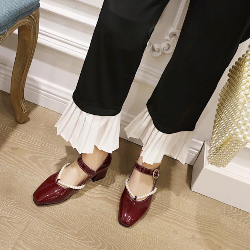Chaussures Rétro Vintage Femme Rouge - Louise Vintage