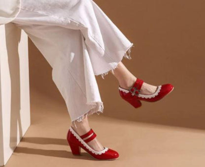 Chaussures Rockabilly Vintage Rouge - Louise Vintage