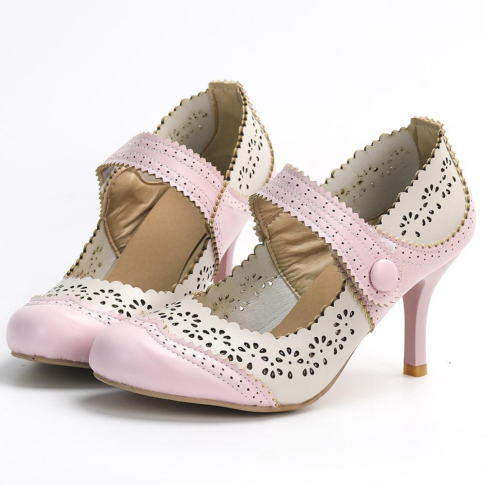 Chaussures Vintage Années 50 Rose - Louise Vintage