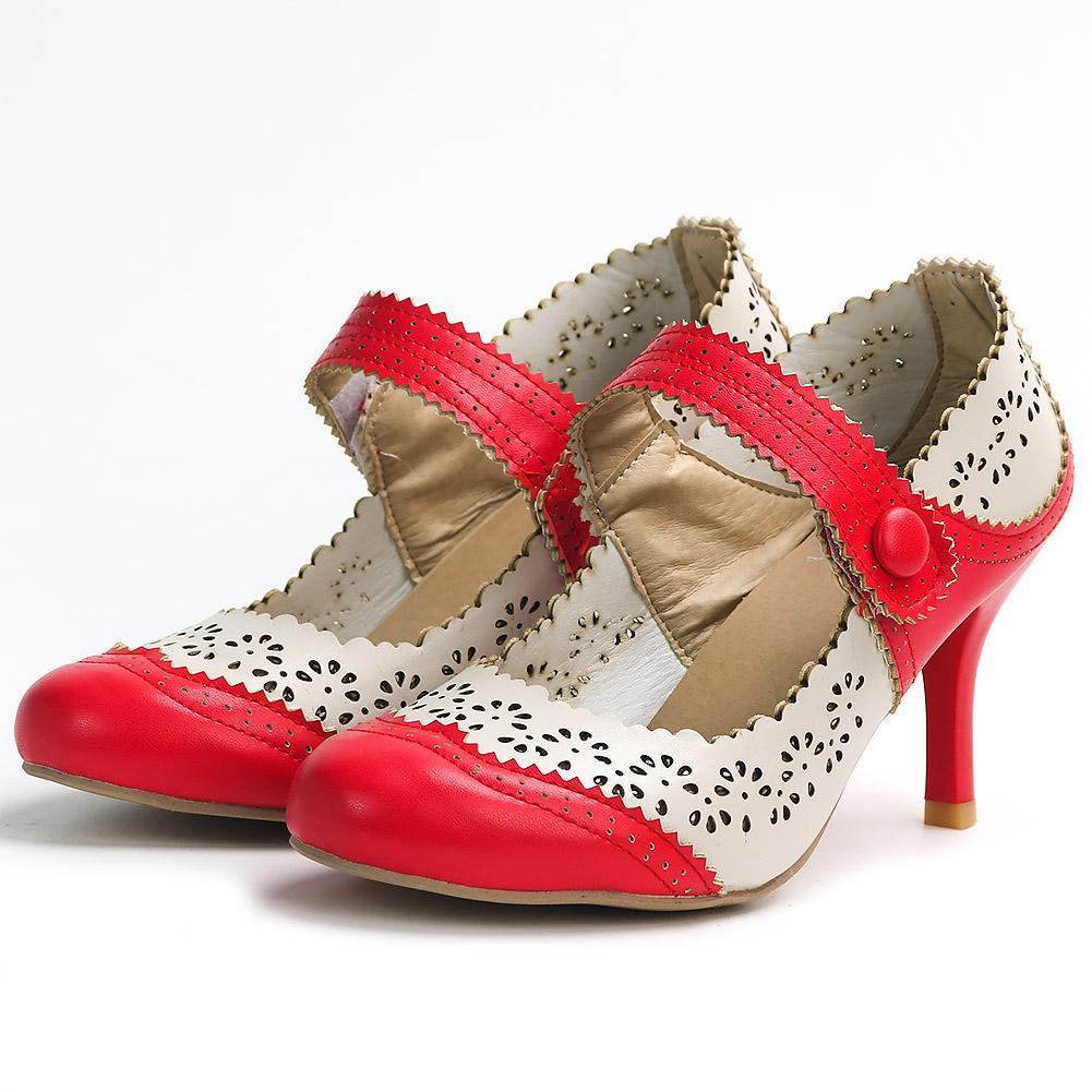 Chaussures Vintage Années 50 Rouge