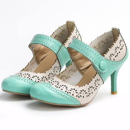 Chaussures Vintage Années 50 Vert - Louise Vintage