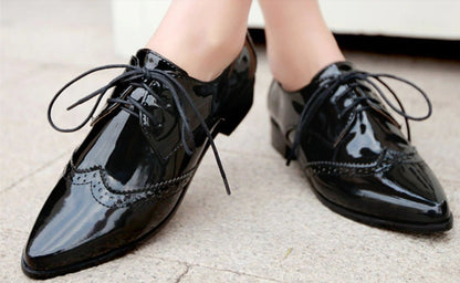 Chaussures Vintage Cuir Pointues Noires - Louise Vintage