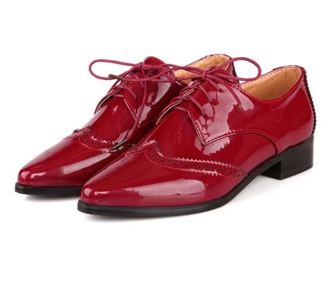 Chaussures Vintage Cuir Pointues Rouges - Louise Vintage