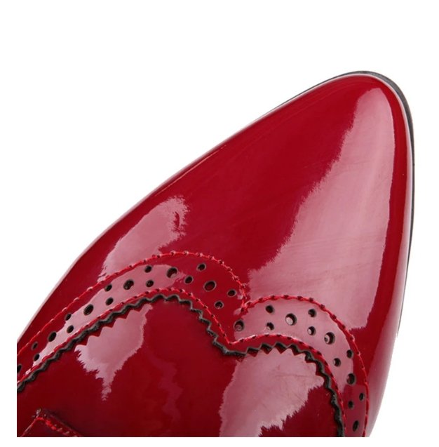 Chaussures Vintage Cuir Pointues Rouges - Louise Vintage