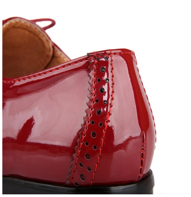 Chaussures Vintage Cuir Pointues Rouges - Louise Vintage