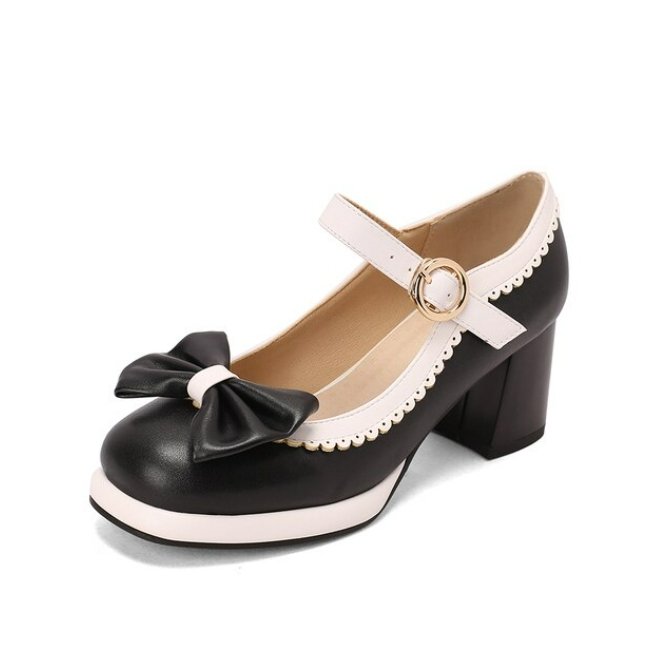 Chaussures Vintage Cuir Style Mary Jane Noir - Louise Vintage