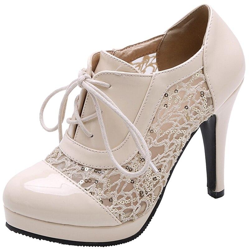 Chaussures Vintage Dentelle Beige - Louise Vintage