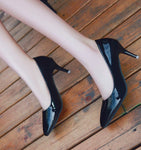 Chaussures Vintage Femme en Cuir Noir - Louise Vintage