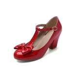 Chaussures Vintage Femme Noeud Rouge - Louise Vintage