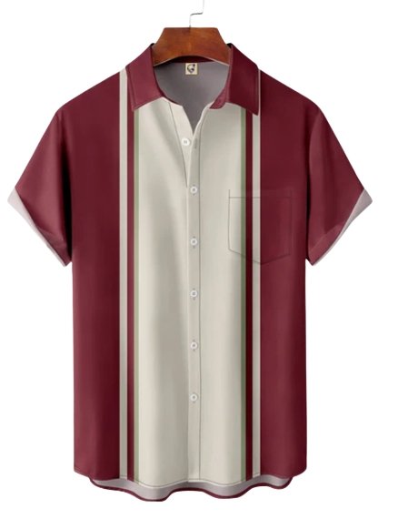 Chemise Vintage Homme Rockabilly Rouge - Louise Vintage