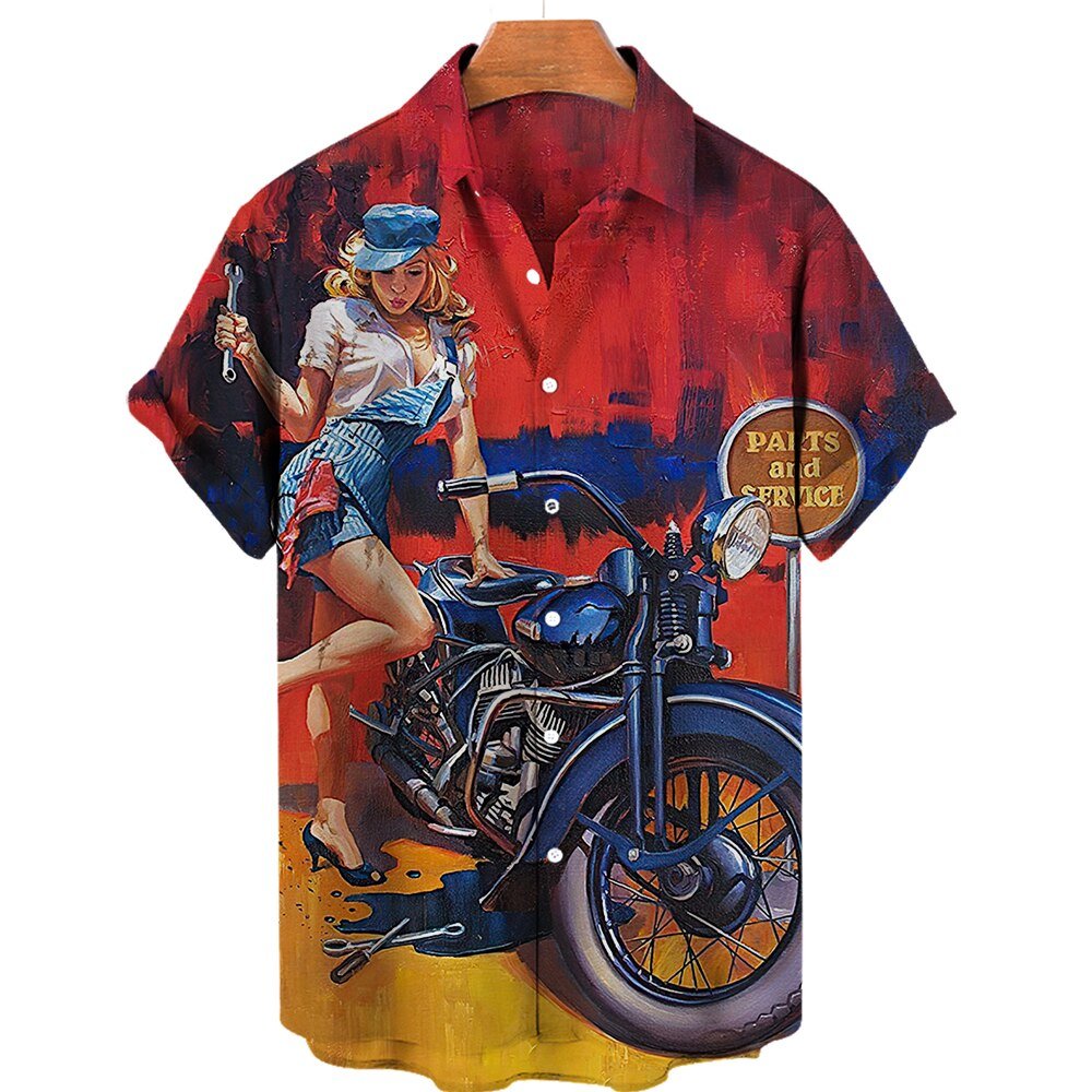 Chemise Vintage Pin Up Moto - Louise Vintage