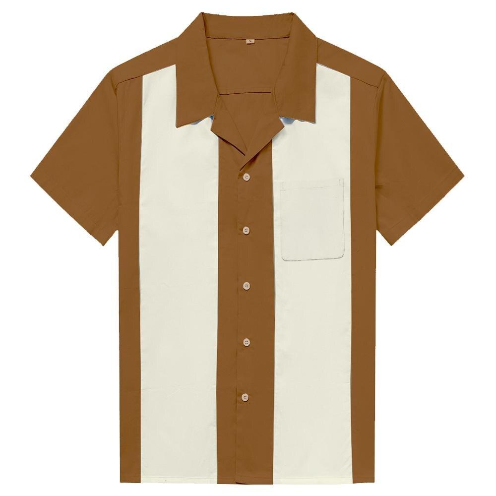 Chemise Vintage Rockabilly Bowling Marron - Louise Vintage