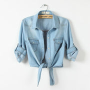 Chemisier Jeans Clair Vintage Grande Taille