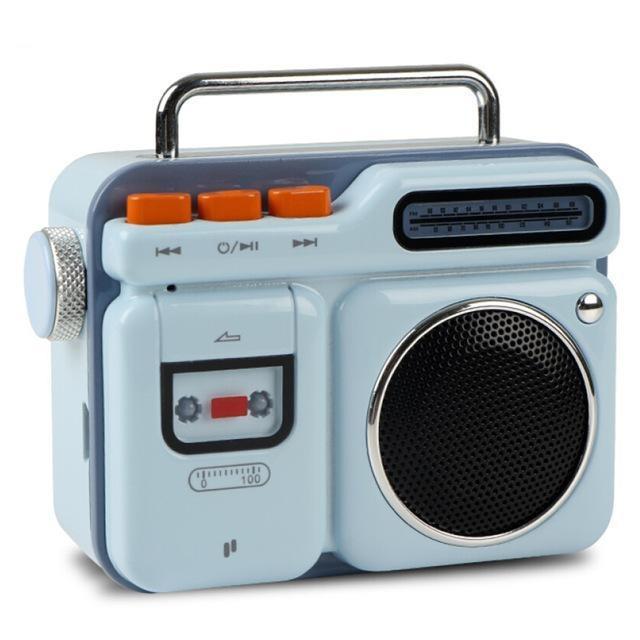 Enceinte Vintage&lt;br&gt; mini Radio K7 Bleu Ciel - Louise Vintage