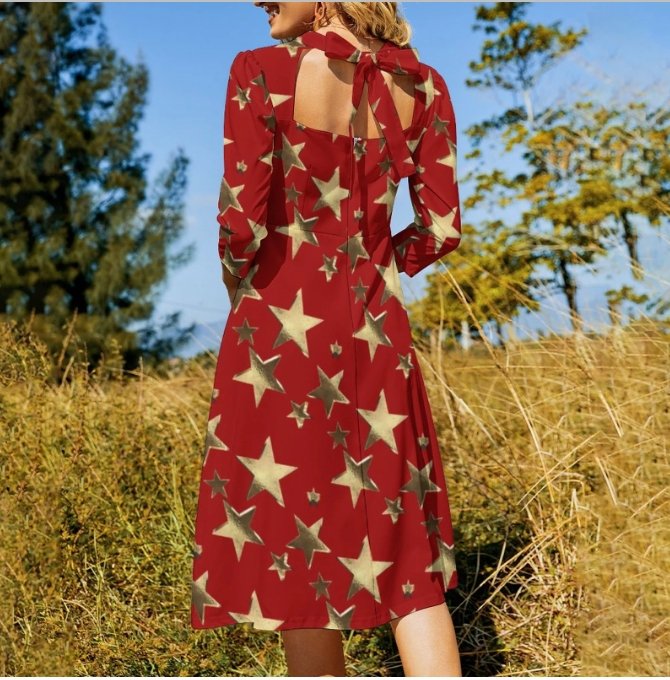 Femme Robe Annee 70 Vintage Rouge
