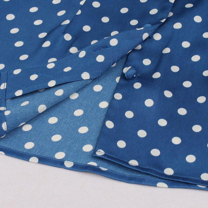 Haut Vintage Bleu Pois Blancs - Louise Vintage
