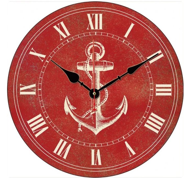 Horloge Murale Géante Vintage Rouge - Louise Vintage